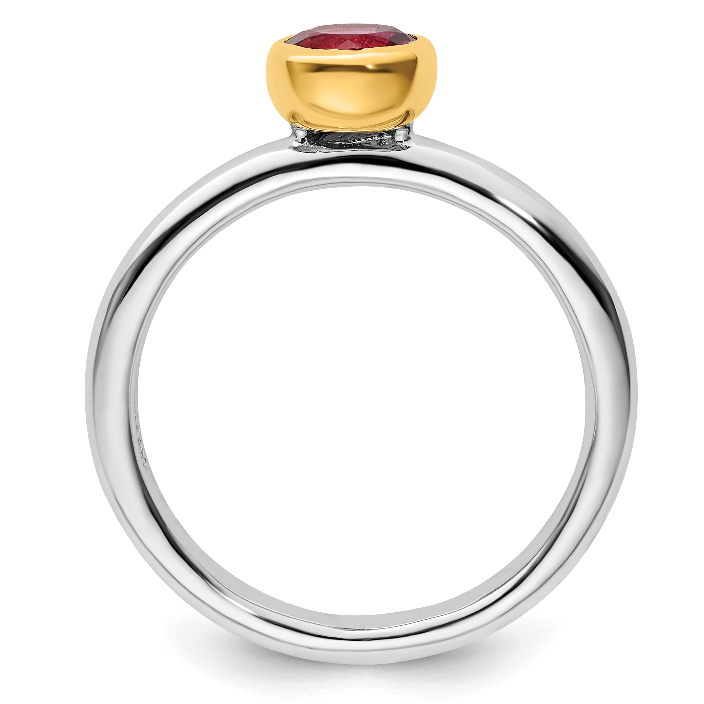 Sterling Silver Stackable Expressions w/Gold-plate P. Tourmaline Ring