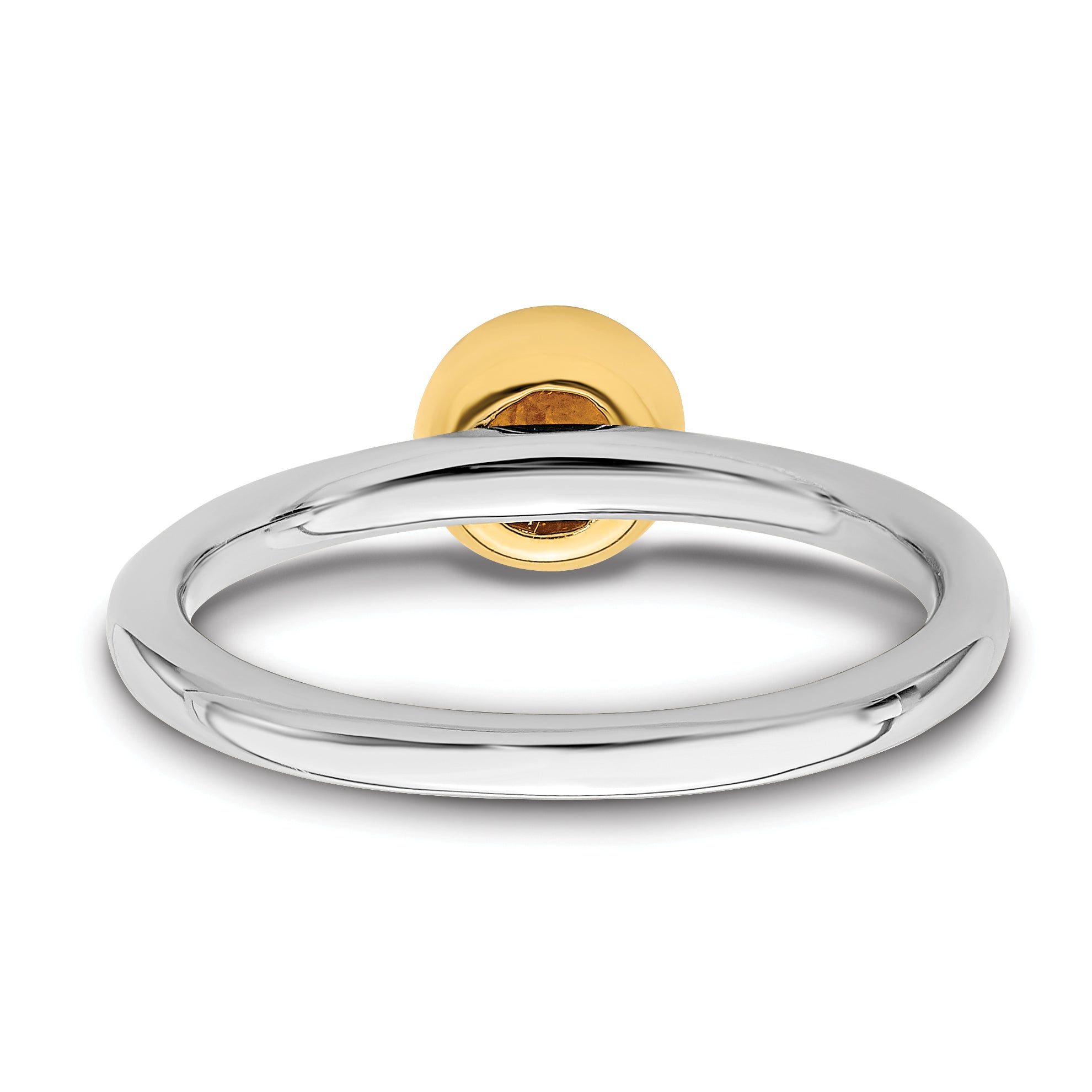 Sterling Silver Stackable Expressions w/Gold-plate Citrine Ring