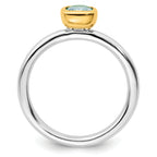 Sterling Silver Stackable Expressions w/Gold-plated Blue Topaz Ring