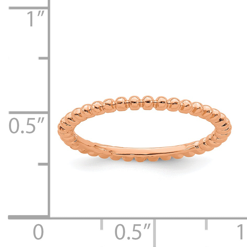 Sterling Silver Stackable Expressions Pink-plated Ring
