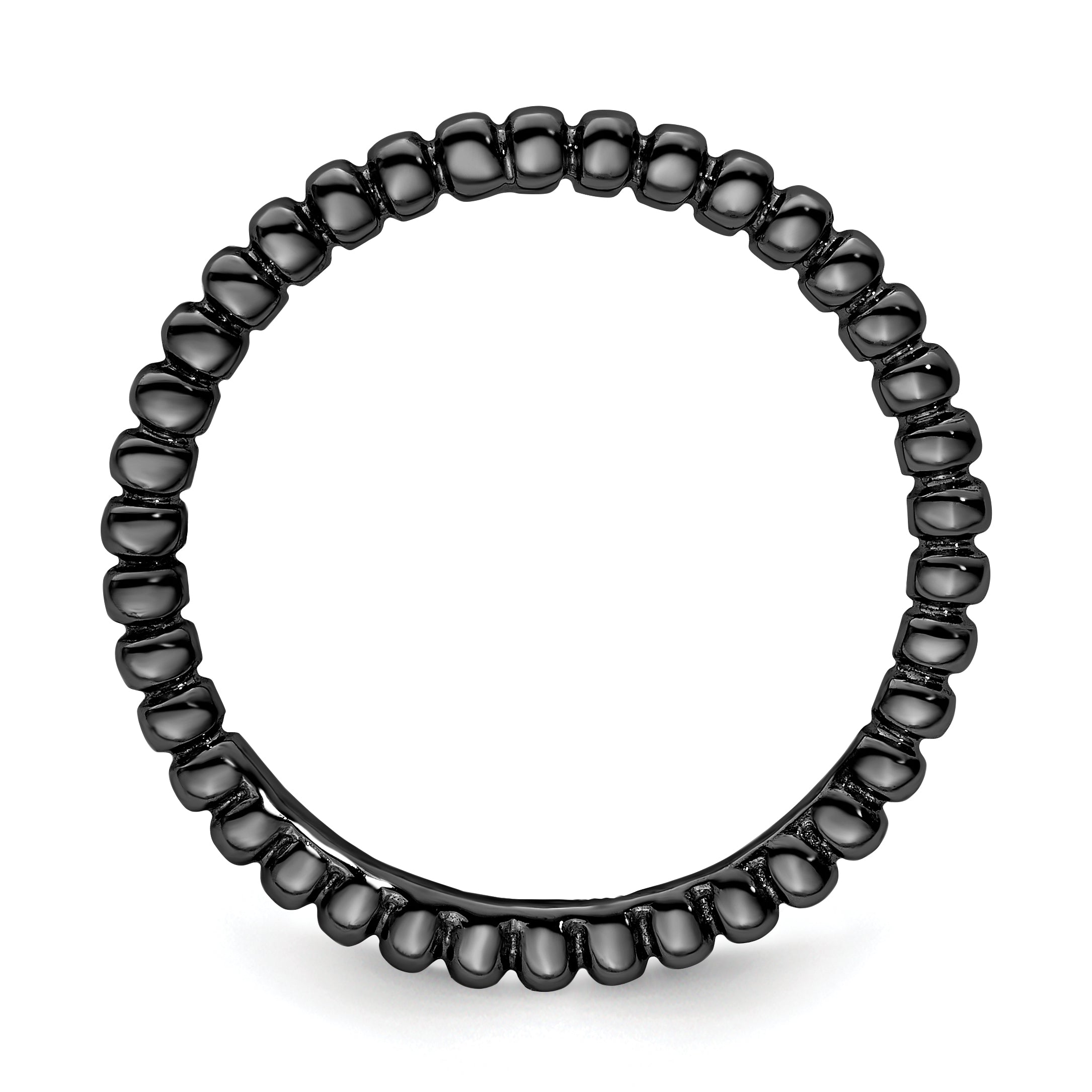 Sterling Silver Stackable Expressions Black-plated Ring Secondary image