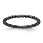Sterling Silver Stackable Expressions Black-plated Ring