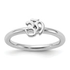 Sterling Silver Stackable Expressions Rhodium Ohm Ring