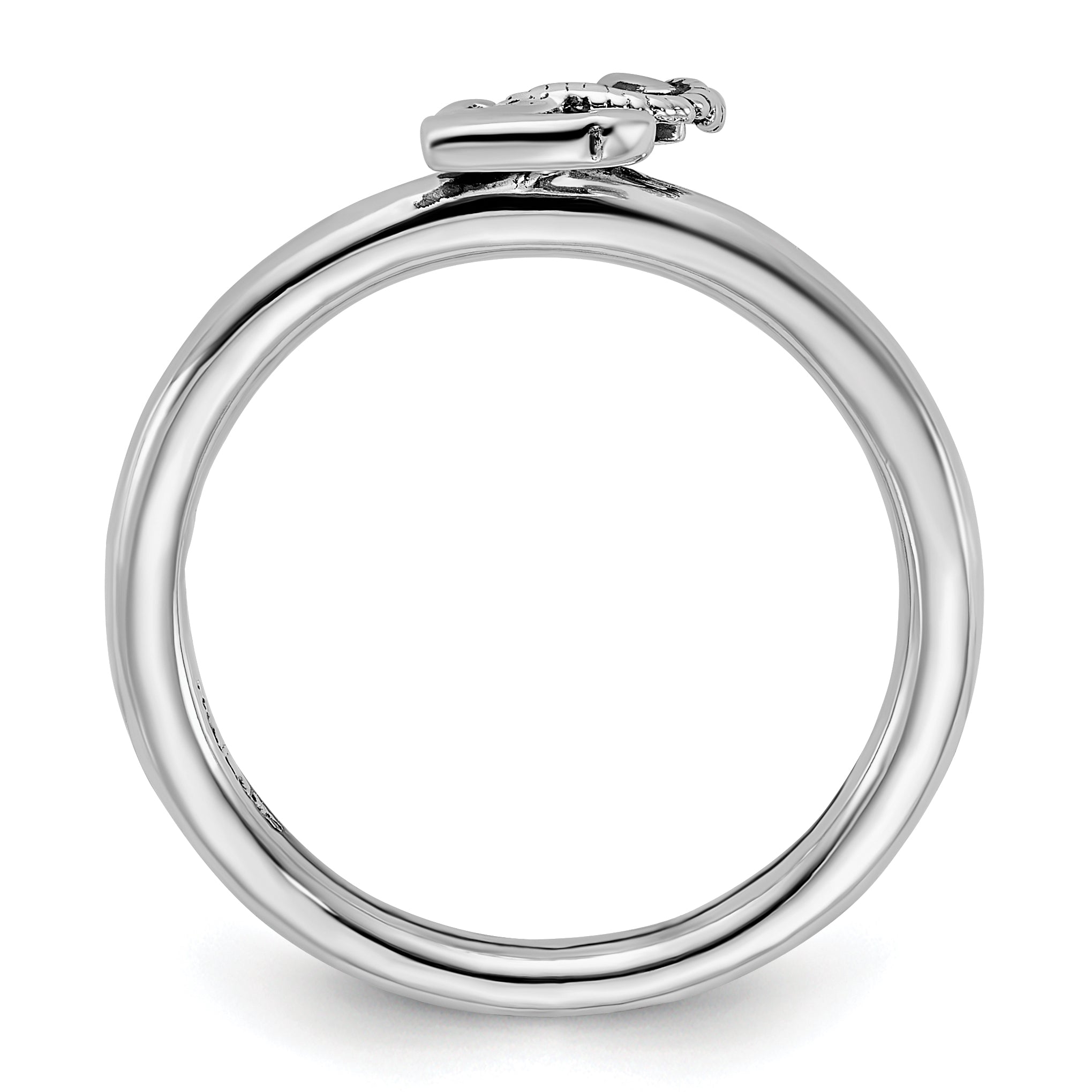 Sterling Silver Stackable Expressions Antiqued Anchor Ring Secondary image