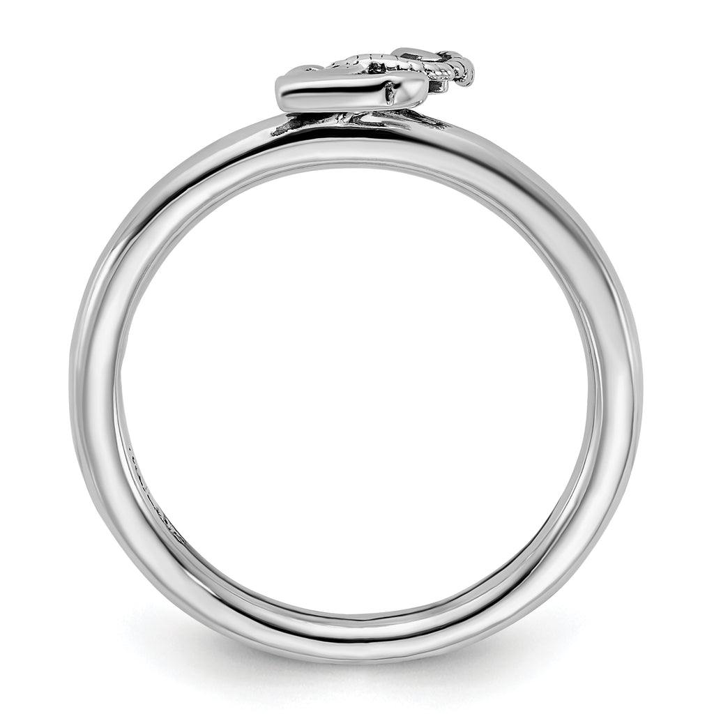 Sterling Silver Stackable Expressions Antiqued Anchor Ring