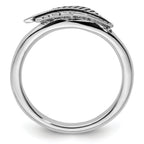 Sterling Silver Stackable Expressions Antiqued Feather Ring