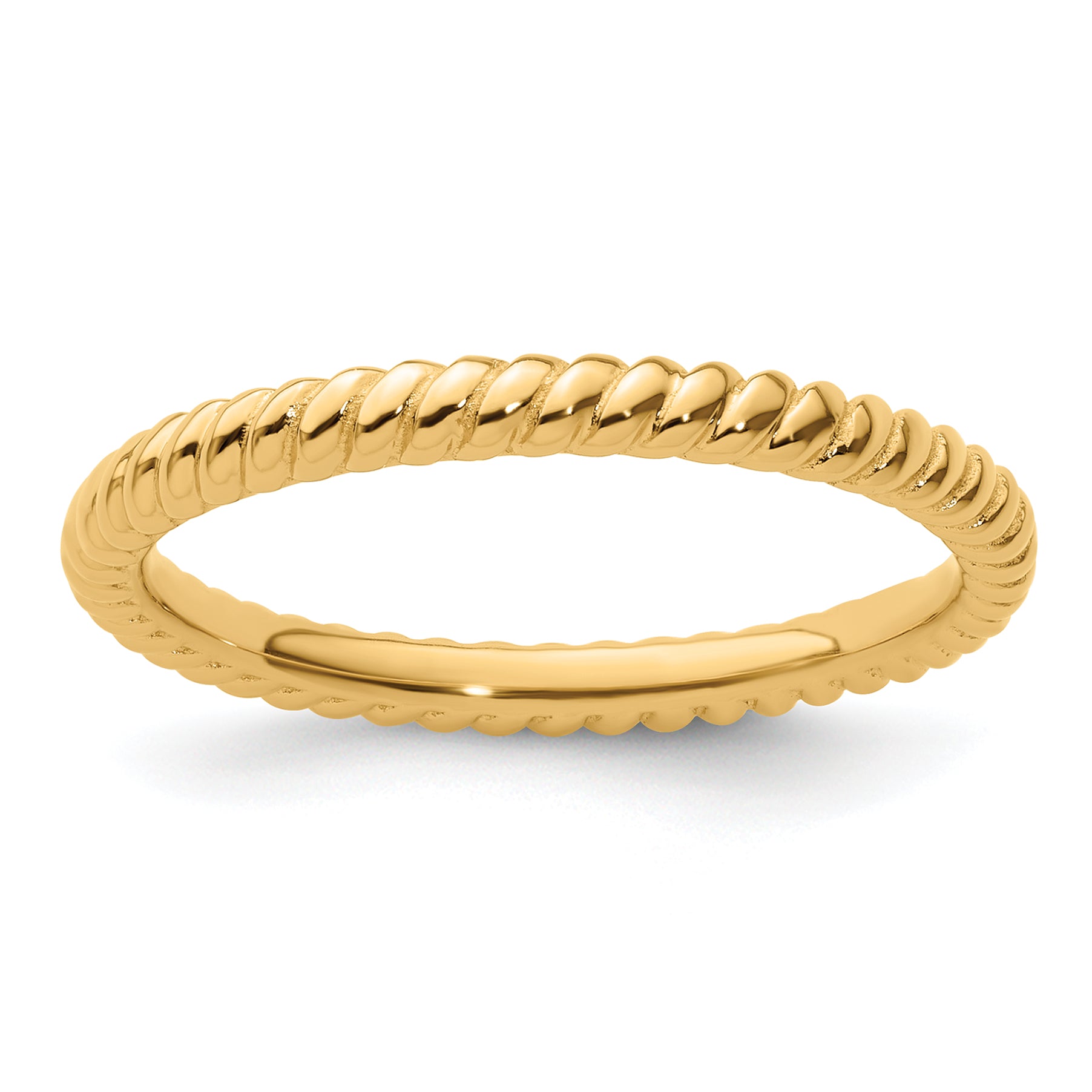 Sterling Silver Stackable Expressions Gold-plated Twisted Ring Main image