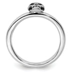 Sterling Silver Stackable Expressions Antiqued Skull Ring