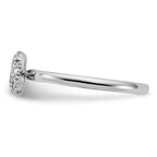 Sterling Silver Stackable Expressions Rhodium White Topaz Onyx Ring