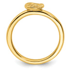 Sterling Silver Stackable Expressions Yellow-plated Sun/Moon Ring