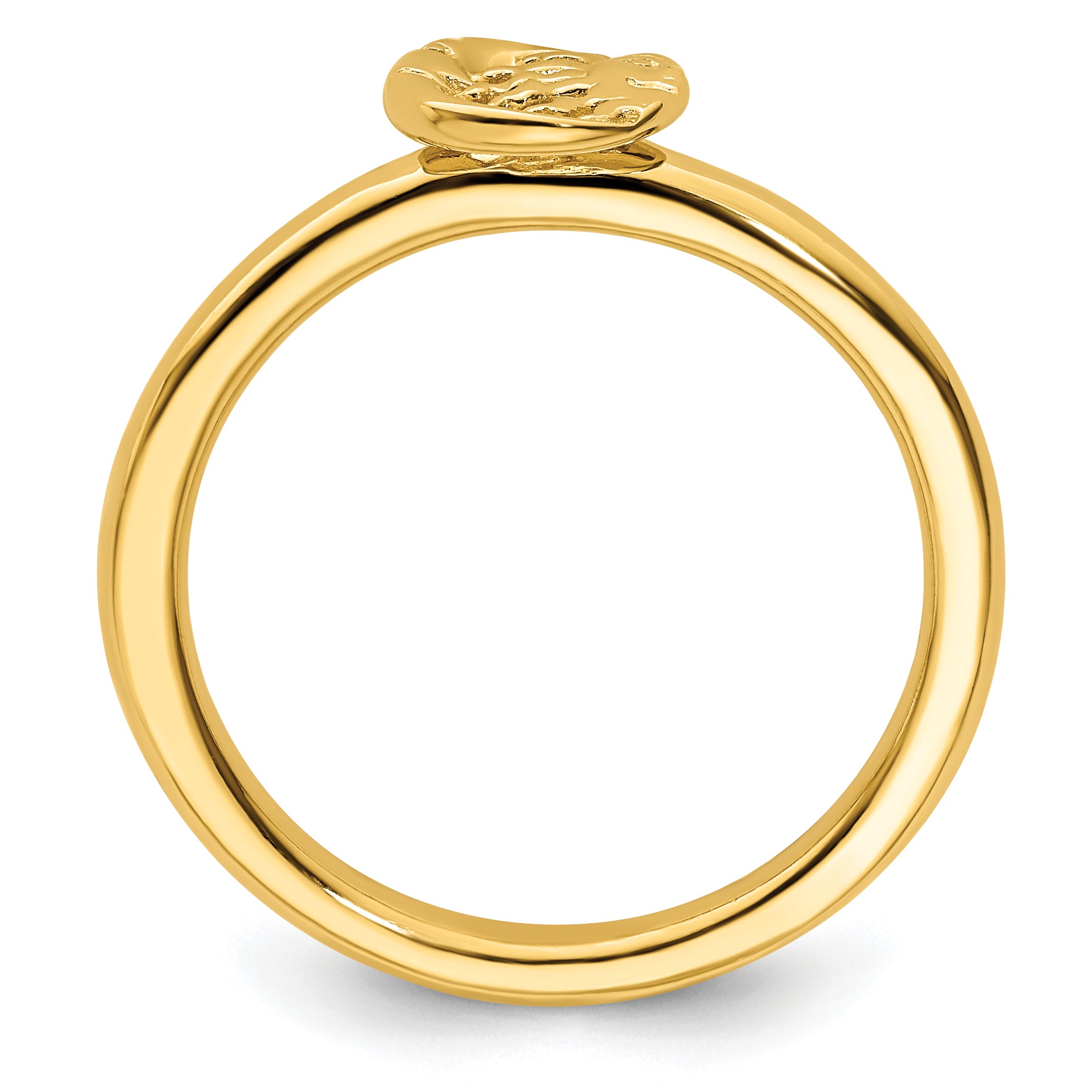 Sterling Silver Stackable Expressions Yellow-plated Sun/Moon Ring