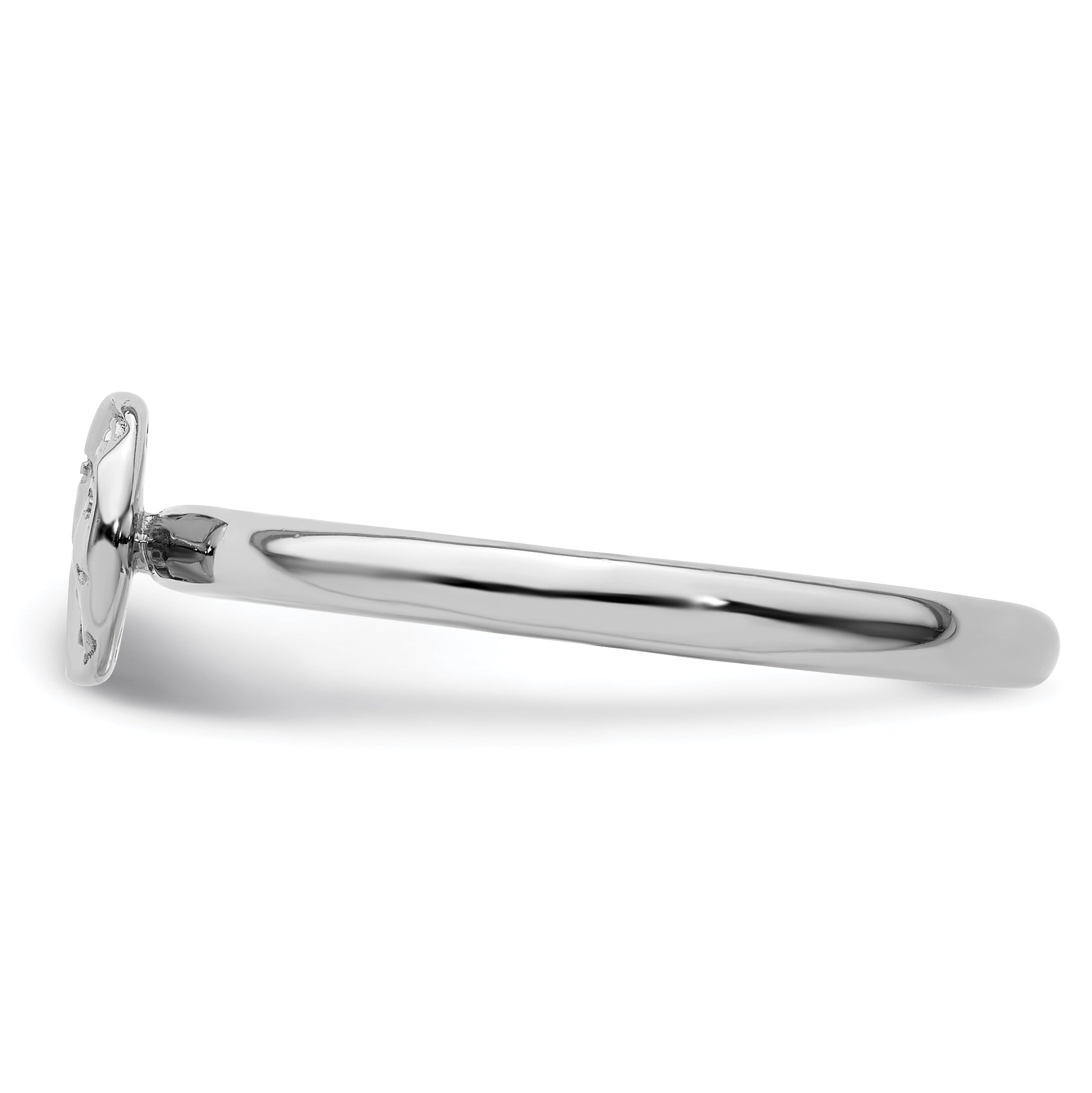 Sterling Silver Stackable Expressions Rhodium Sun/Moon Ring