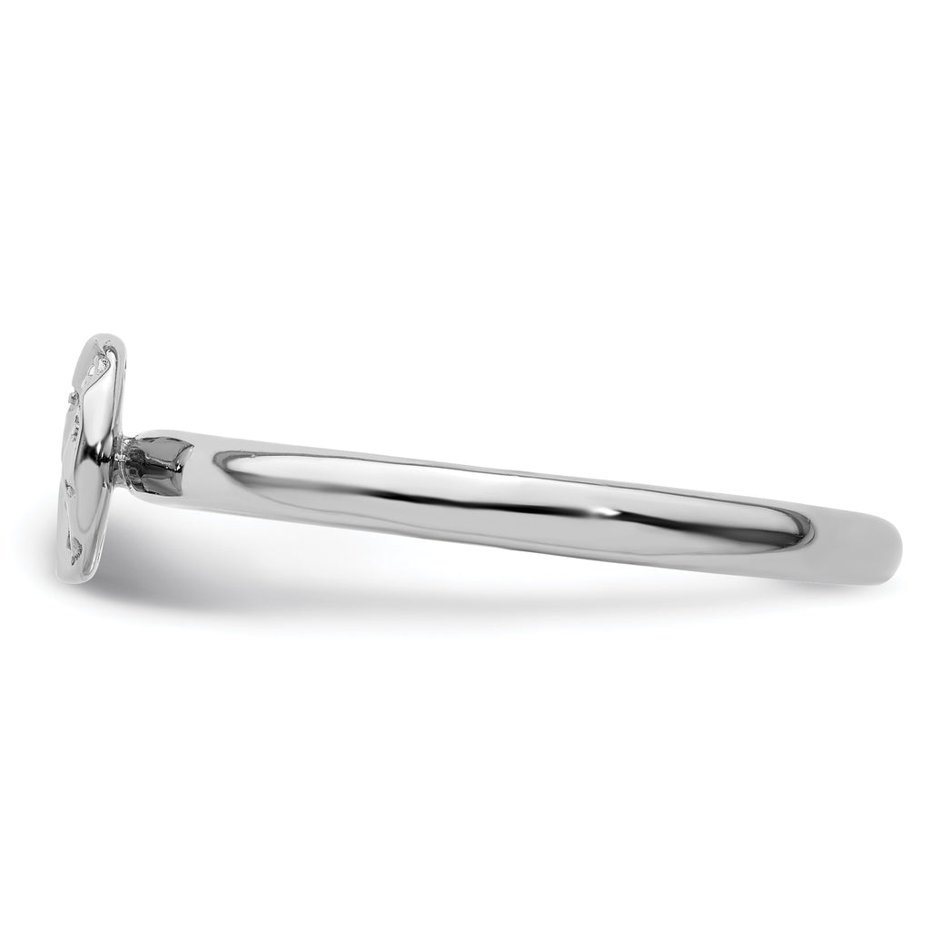 Sterling Silver Stackable Expressions Rhodium Sun/Moon Ring
