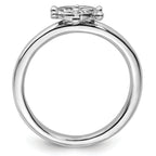 Sterling Silver Stackable Expressions Rhodium Ship's Wheel Ring
