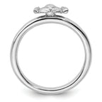 Sterling Silver Stackable Expressions Rhodium Claddagh Ring