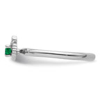 Sterling Silver Stackable Expressions Rhd. Cr. Emerald Claddagh Ring