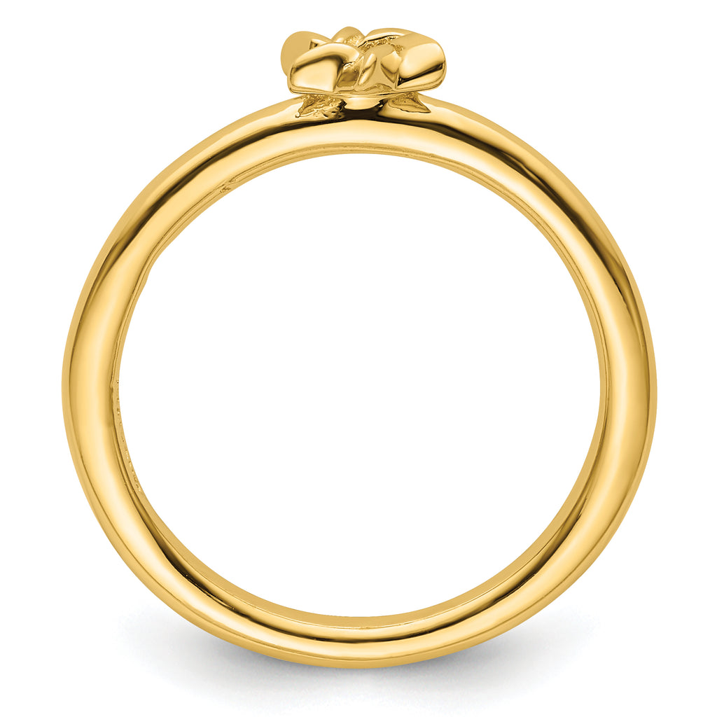 Sterling Silver Stackable Expressions Yellow-plated Star of David Ring