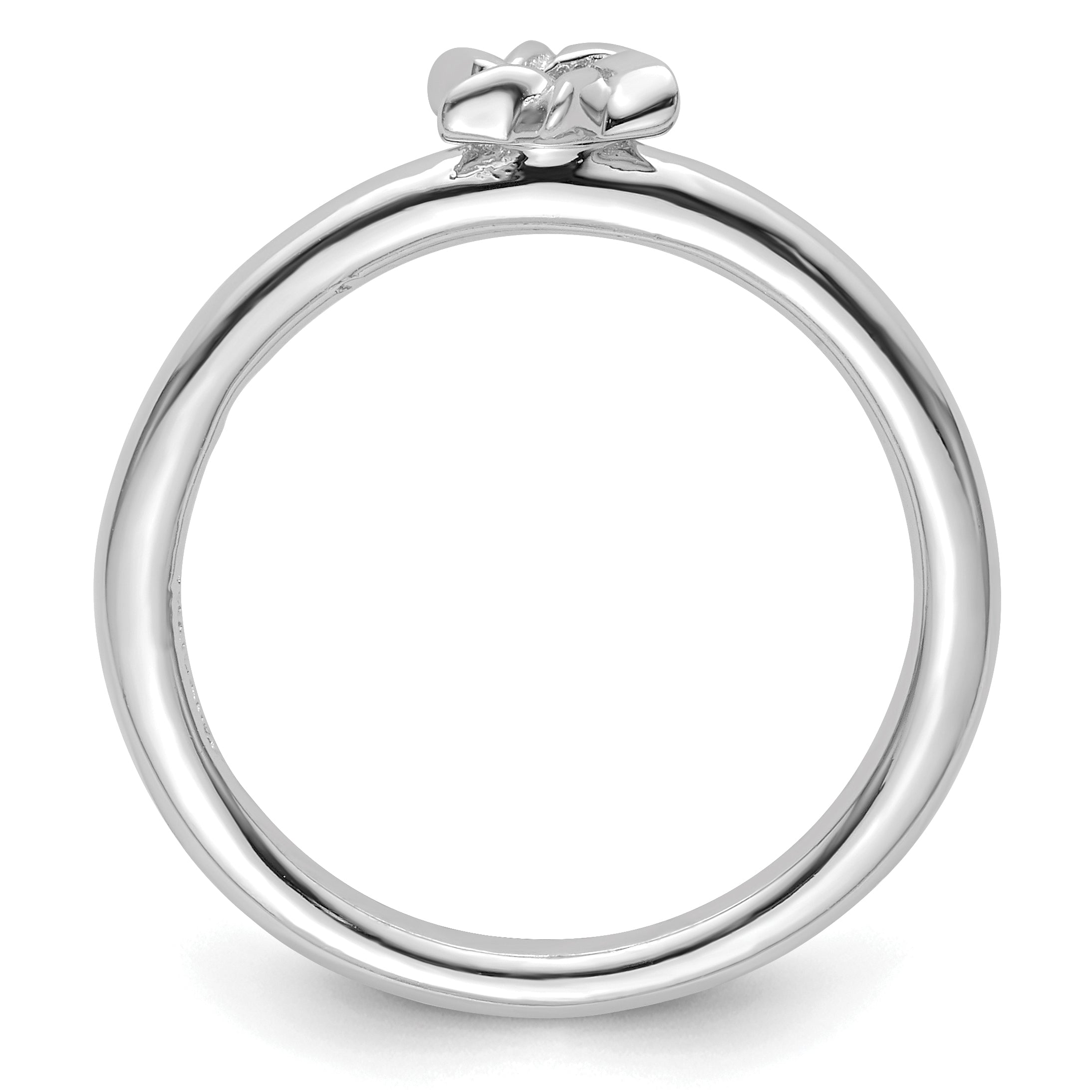 Sterling Silver Stackable Expressions Rhodium Star of David Ring Secondary image