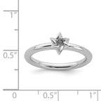 Sterling Silver Stackable Expressions Rhodium Star of David Ring