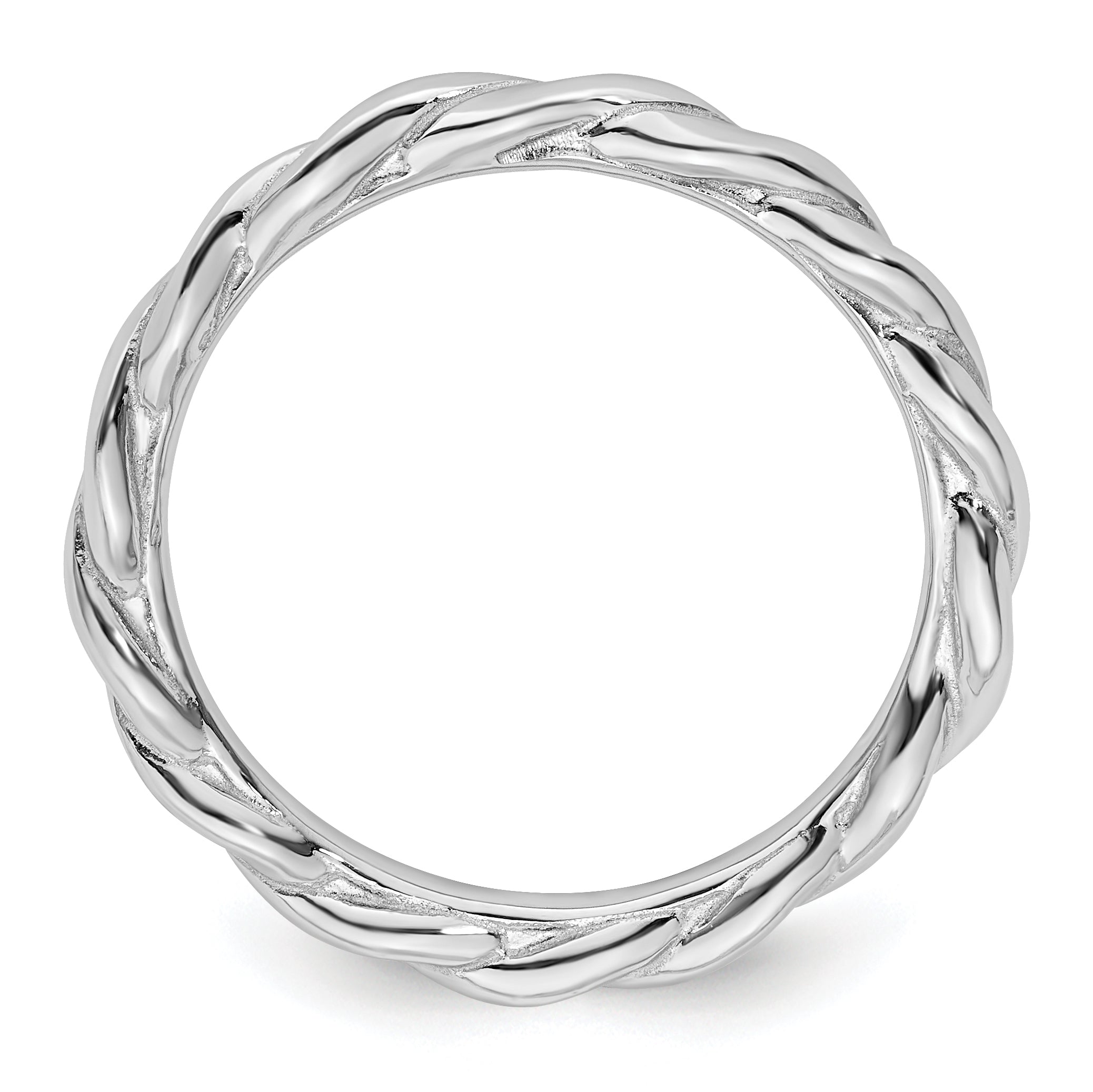 Sterling Silver Stackable Expressions Rhodium Twist Ring Secondary image