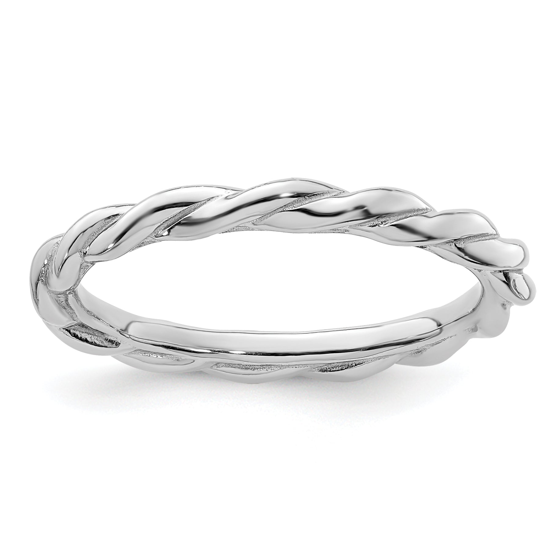 Sterling Silver Stackable Expressions Rhodium Twist Ring Main image