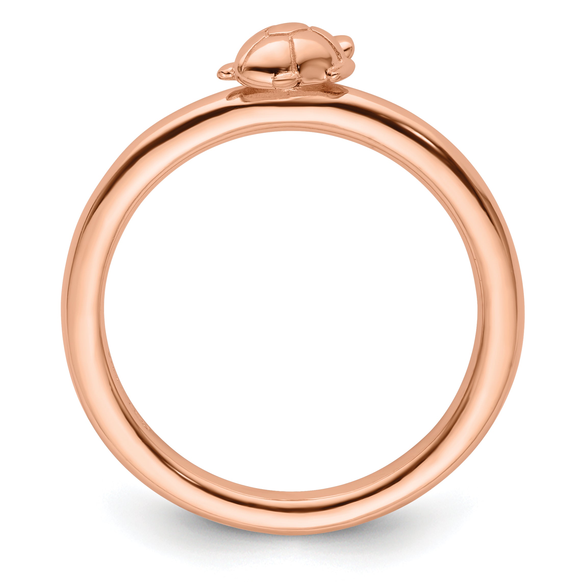 Sterling Silver Stackable Expressions Pink-plated Turtle Ring Secondary image