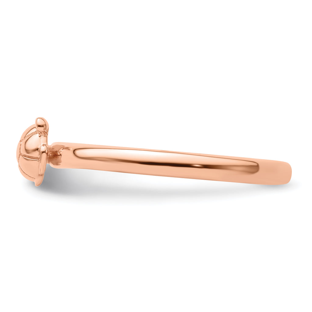 Sterling Silver Stackable Expressions Pink-plated Turtle Ring