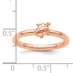Sterling Silver Stackable Expressions Pink-plated Turtle Ring