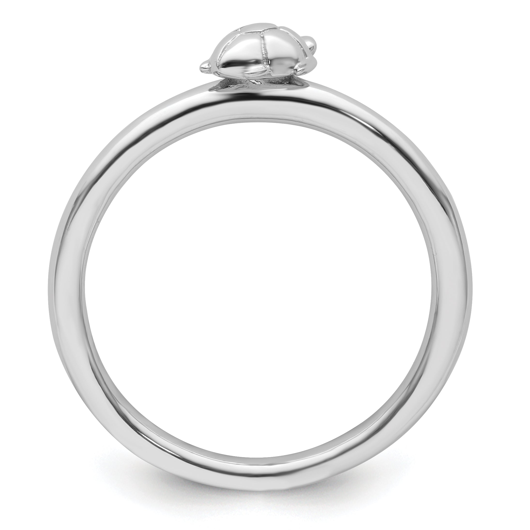 Sterling Silver Stackable Expressions Rhodium Turtle Ring Secondary image