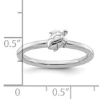 Sterling Silver Stackable Expressions Rhodium Turtle Ring