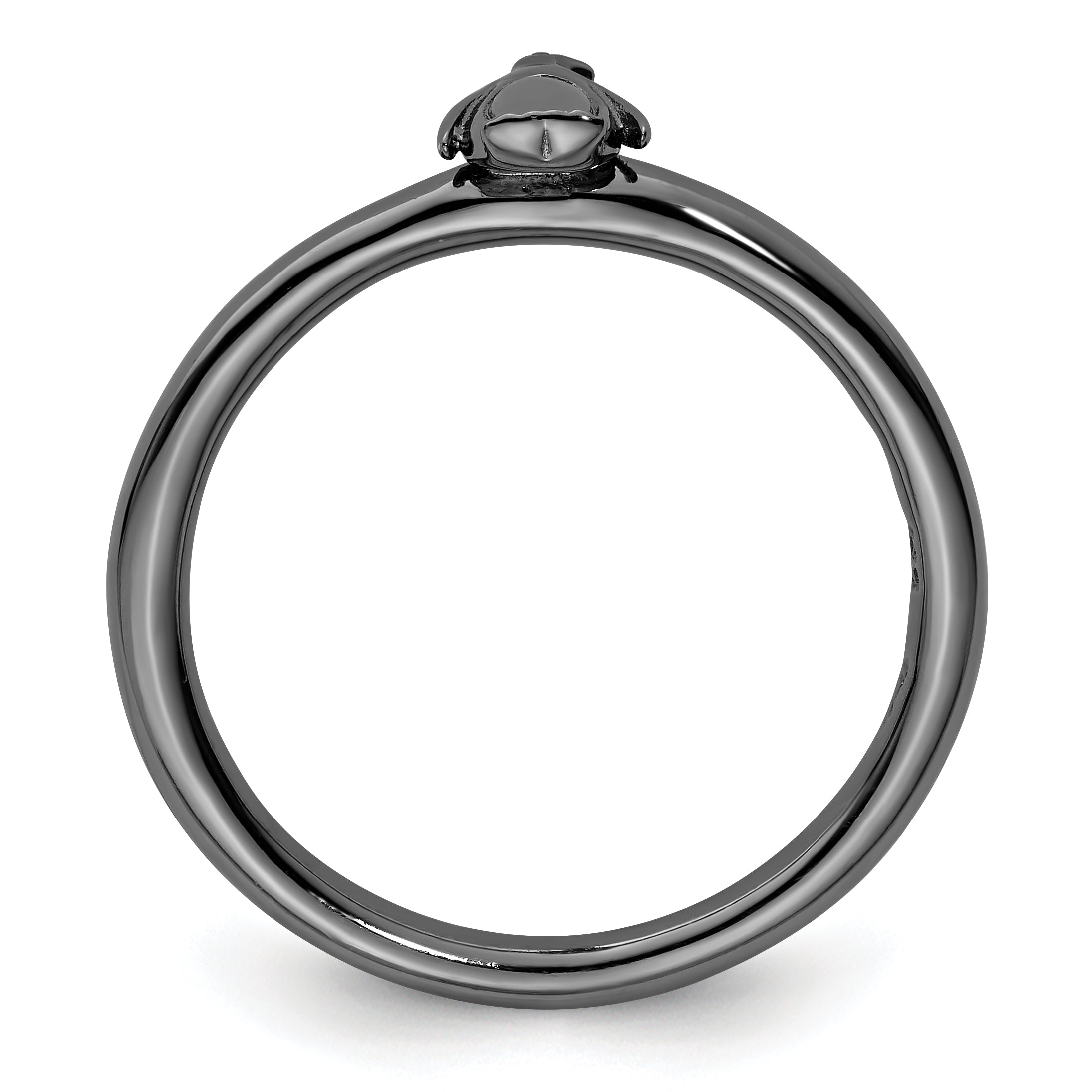 Sterling Silver Stackable Expressions Black-plated Penguin Ring Secondary image