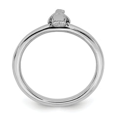Sterling Silver Stackable Expressions Rhodium Penguin Ring