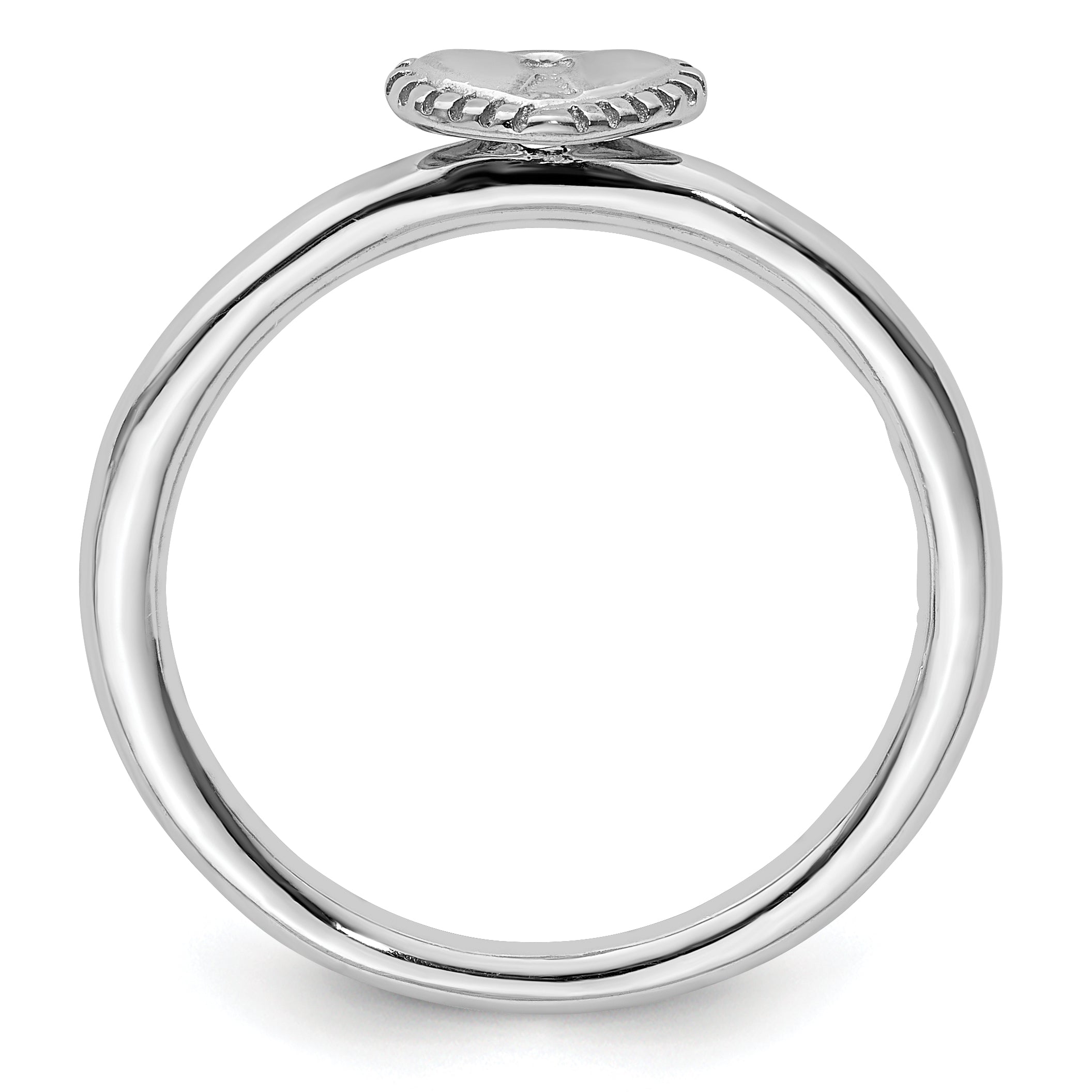 Sterling Silver Stackable Expressions Rhodium Heart Padlock Ring Secondary image