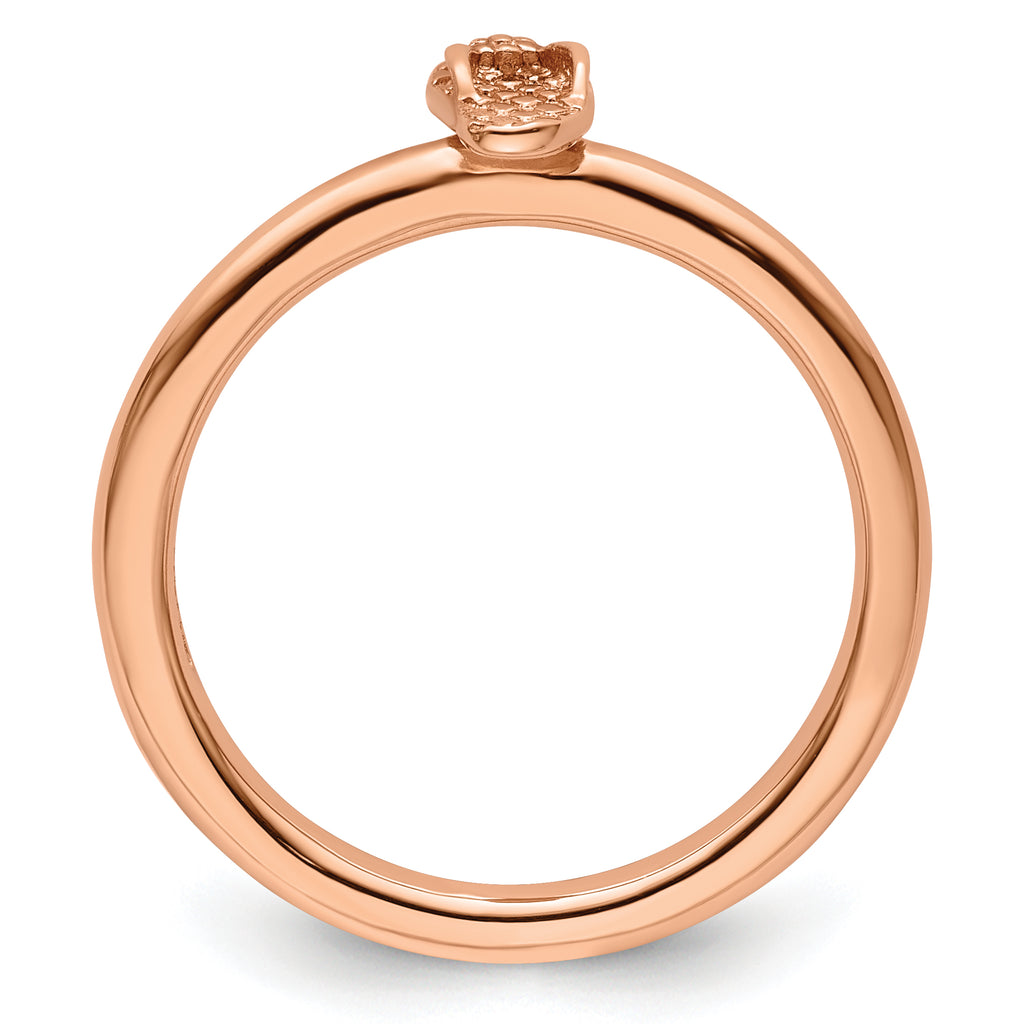 Sterling Silver Stackable Expressions Pink-plated Flip Flop Ring