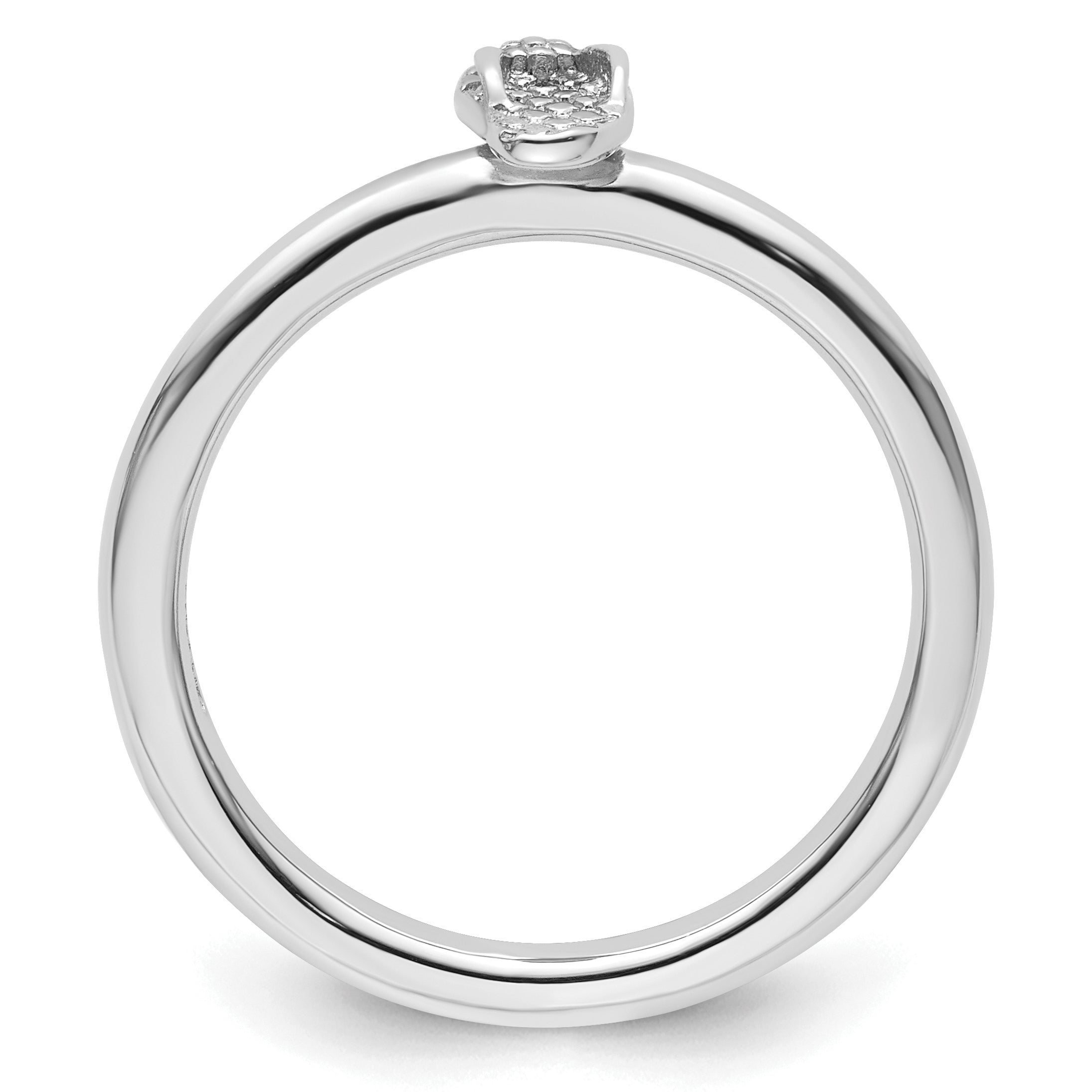 Sterling Silver Stackable Expressions Rhodium Flip Flop Ring Secondary image