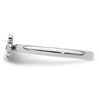 Sterling Silver Stackable Expressions Rhodium Diamond Clover Ring