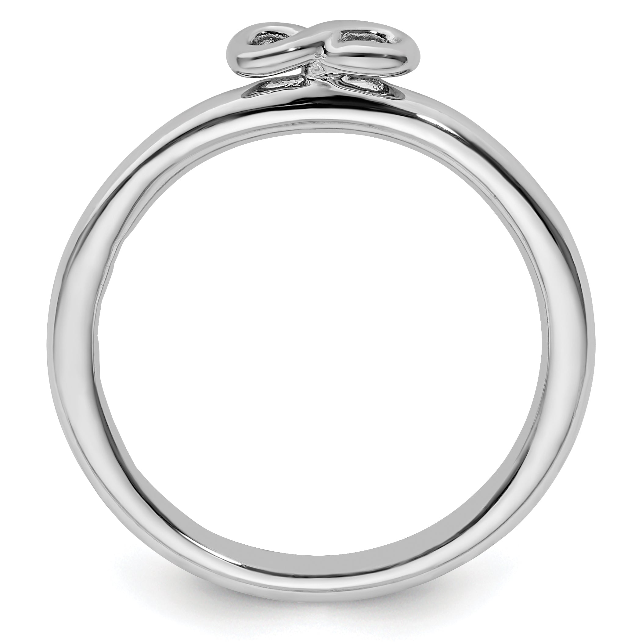 Sterling Silver Stackable Expressions Rhodium Infinity Symbol Ring Secondary image