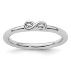 Sterling Silver Stackable Expressions Rhodium Infinity Symbol Ring