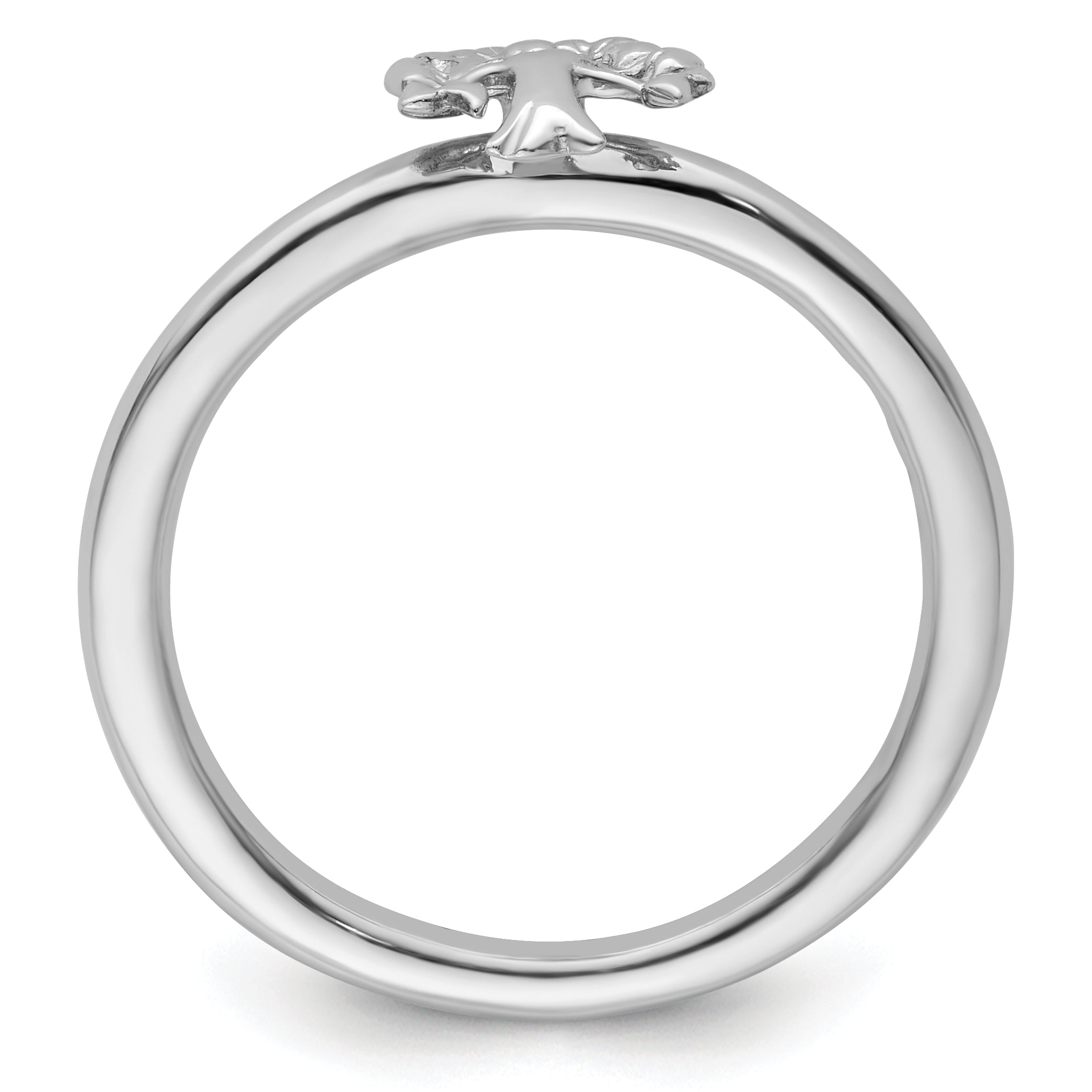 Sterling Silver Stackable Expressions Rhodium Tree Ring Secondary image