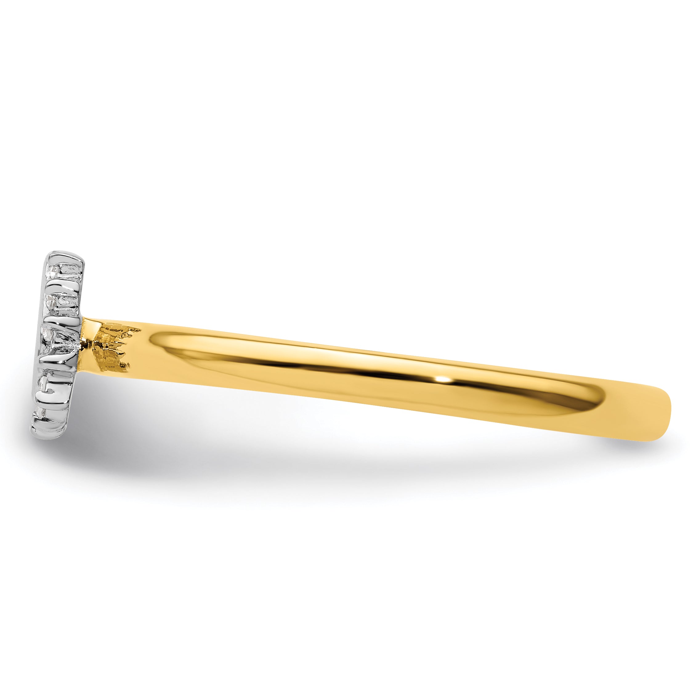 Sterling Silver Stackable Expressions Yellow-plated Dia. Horseshoe Ring