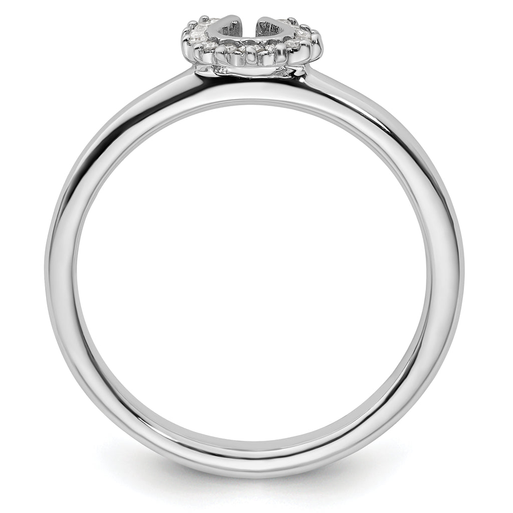 Sterling Silver Stackable Expressions Rhodium Dia. Horseshoe Ring