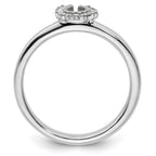 Sterling Silver Stackable Expressions Rhodium Dia. Horseshoe Ring