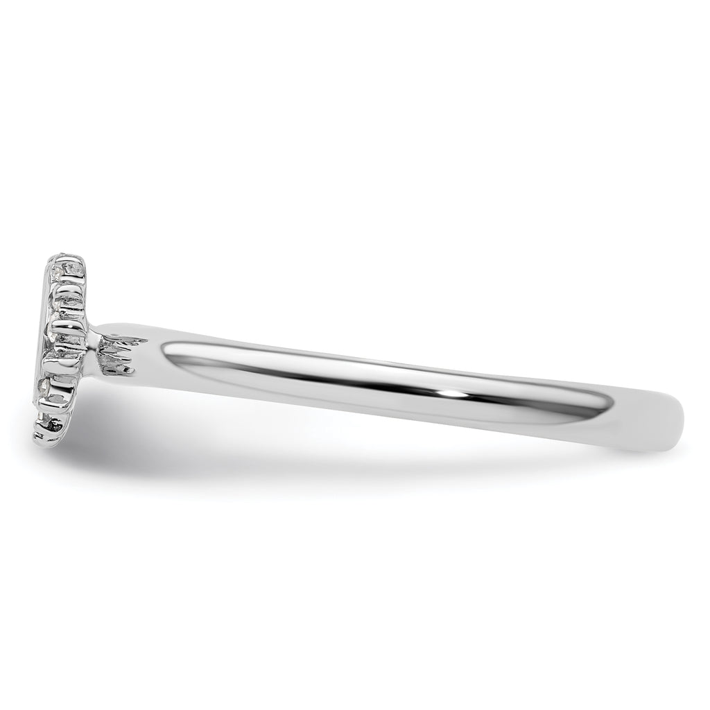 Sterling Silver Stackable Expressions Rhodium Dia. Horseshoe Ring