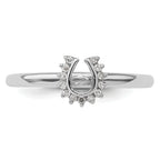 Sterling Silver Stackable Expressions Rhodium Dia. Horseshoe Ring