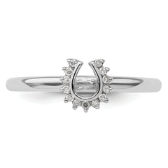 Sterling Silver Stackable Expressions Rhodium Dia. Horseshoe Ring