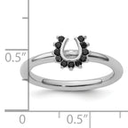 Sterling Silver Stackable Expressions Rhodium Black Dia. Horseshoe Ring