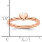 Sterling Silver Stackable Expressions Pink-plated Puffed Heart Ring