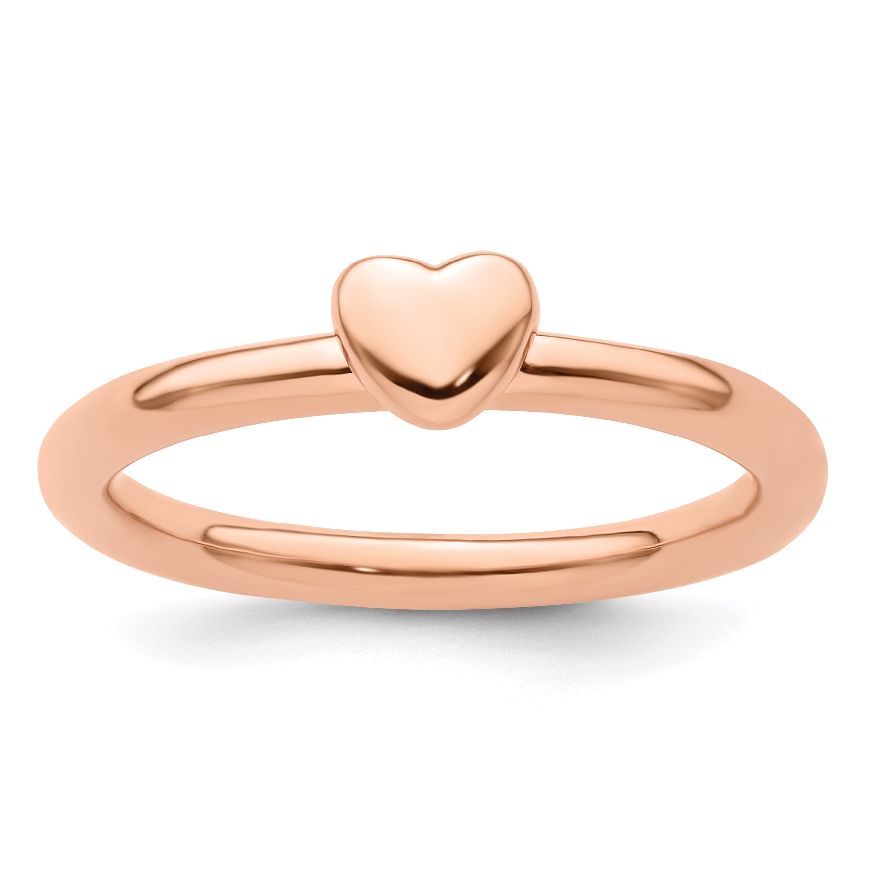 Sterling Silver Stackable Expressions Pink-plated Puffed Heart Ring Main image