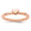 Sterling Silver Stackable Expressions Pink-plated Puffed Heart Ring