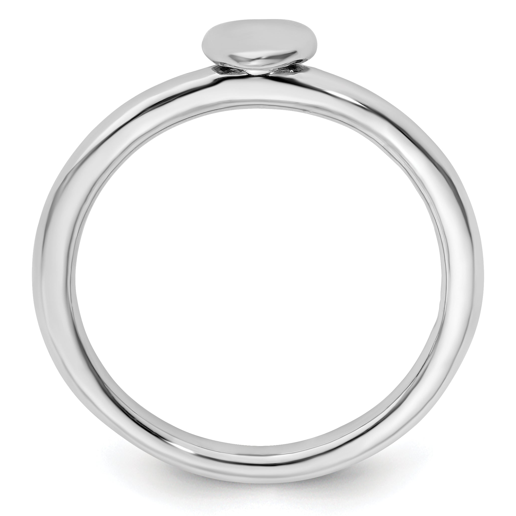 Sterling Silver Stackable Expressions Rhodium Puffed Heart Ring
